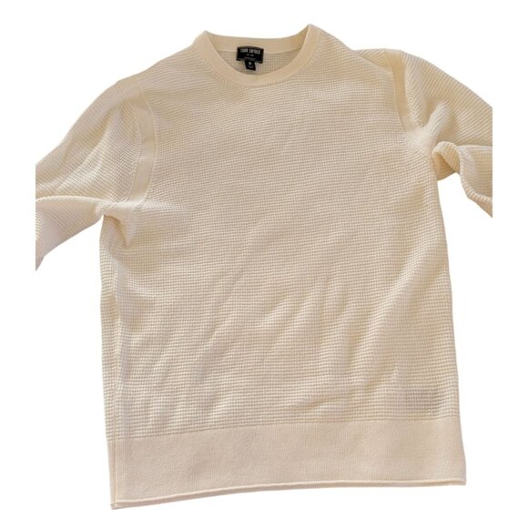Todd Snyder Cream Merino Wool Sweater Crewneck Textured Knit Mens - Picture 2 of 7